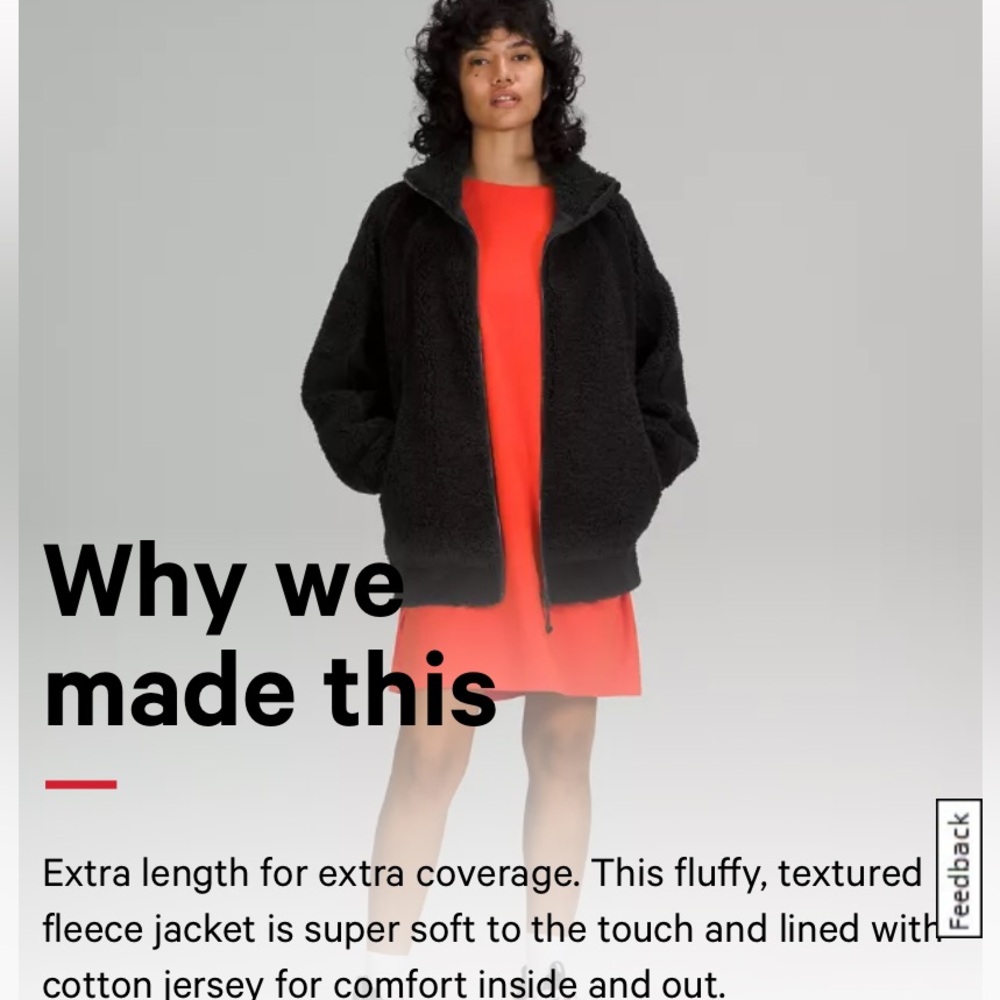 Lululemon long textured fleece jacket